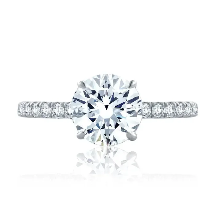 Statement Round Quilted Engagement Ring