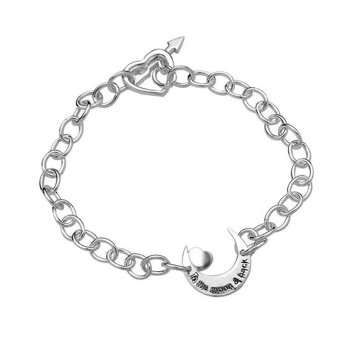 Sterling Silver “To The Moon and Back” Toggle Bracelet