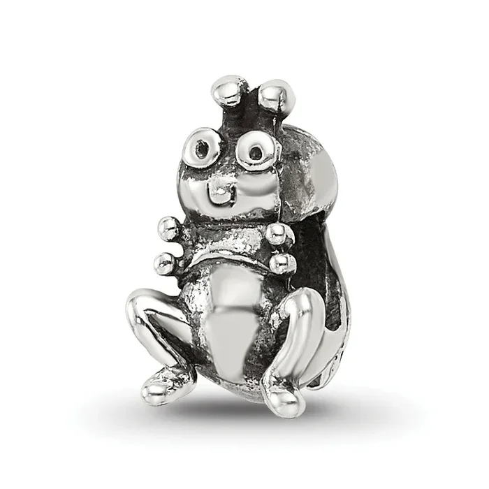 Sterling Silver 925 Antiqued Grasshopper Bead for Kids Durable Craftsmanship