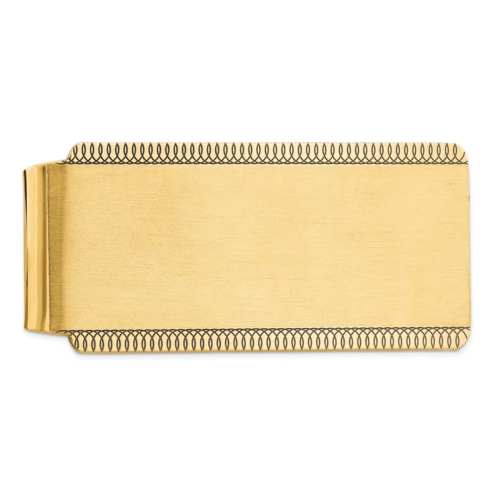 Sterling Silver Satin Gold-plated Front Money Clip
