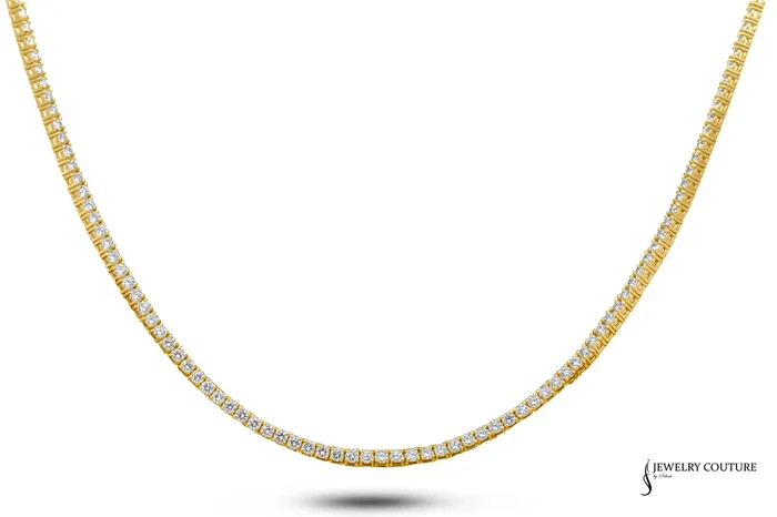 Strelitzia – 14KT Yellow Gold Diamond Tennis Necklace