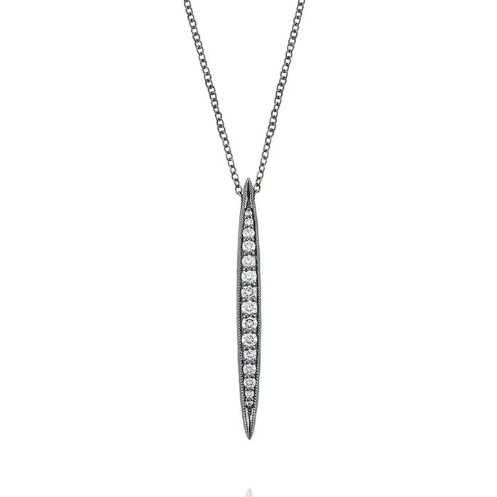 Surfboard Pendant in Silver with Black Rhodium