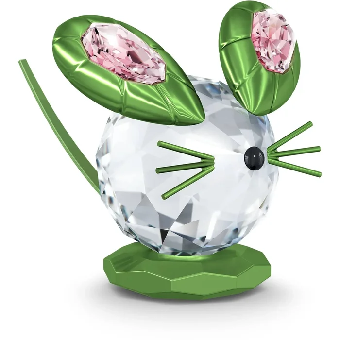 Swarovski Figurine – Dulcis Large Green Crystals and Lacquered Metal Mouse | 5619214