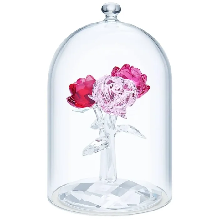 Swarovski Rose Bouquet – In the Secret Garden Pink Crystals with Bell Jar | 5493707