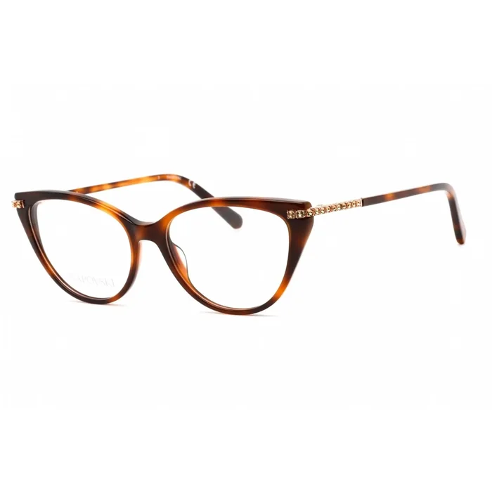 Swarovski Women’s Eyeglasses – Full Rim Cat Eye Dark Havana Plastic Frame | SK5425 052