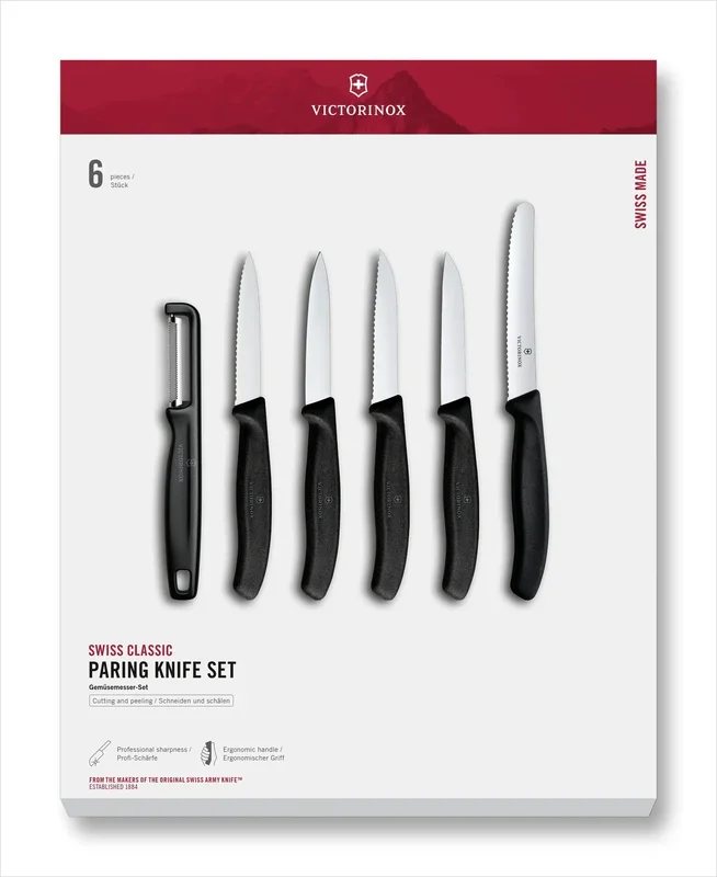 Swiss Classic Paring Knife Set with I-Peeler, 6 Pieces