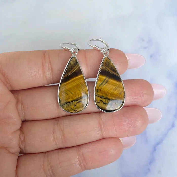 Tiger Eye Earring-(TGE-E-15.)