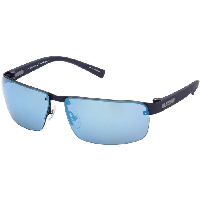 Timberland Men’s Sunglasses – Matte Blue Metal Frame Polarized Lens | TB9236 6591D