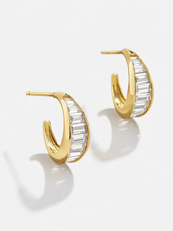 Tina 18K Gold Earrings – Gold/Pavé