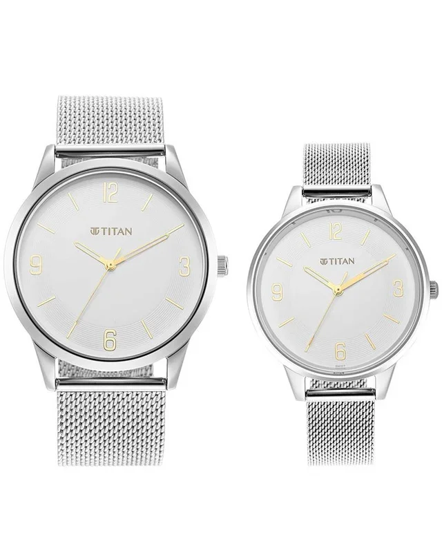 Titan Couple BANDHAN Round White Watches