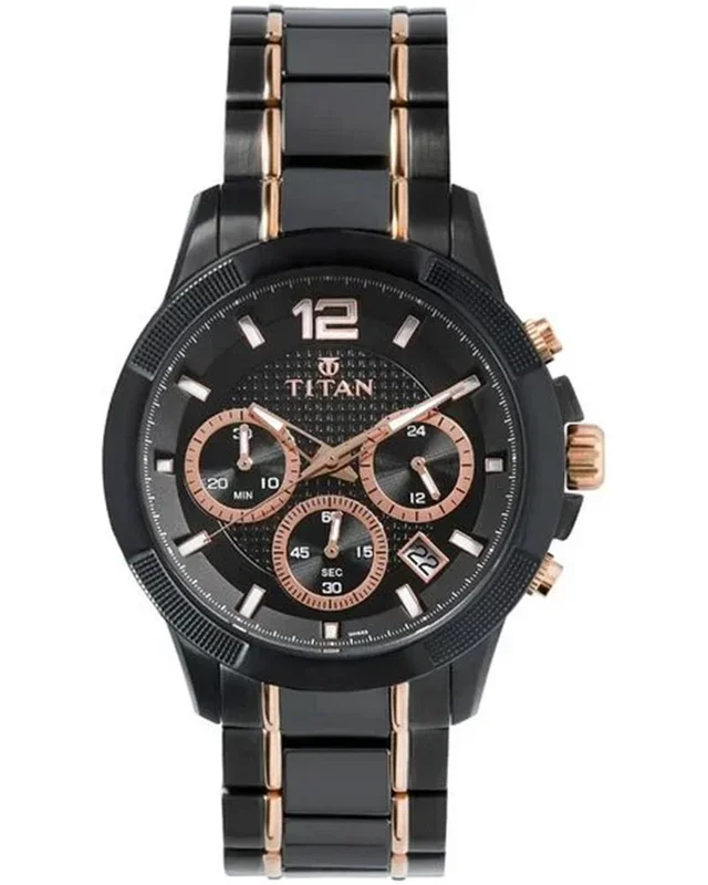 Titan Men CERAMICS Round Black Watches