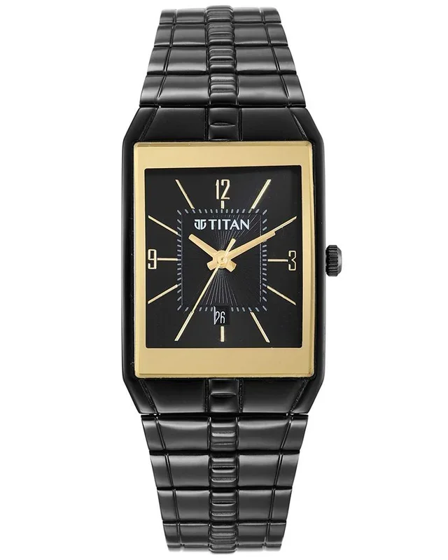 Titan Men Karishma Rectangular Black Watches