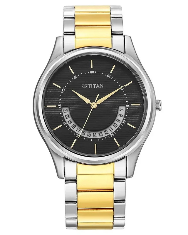 Titan Men Karishma Round Black Watches