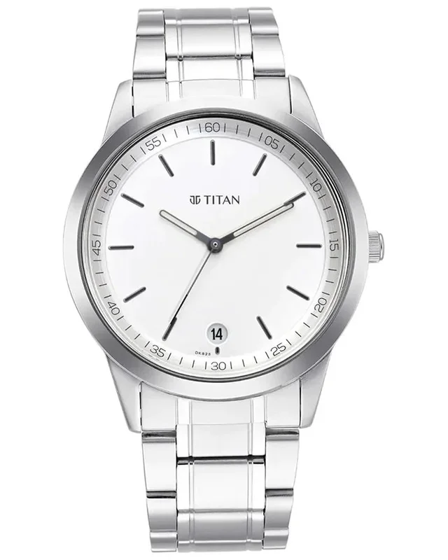 Titan Men Minimals Round Silver Watches