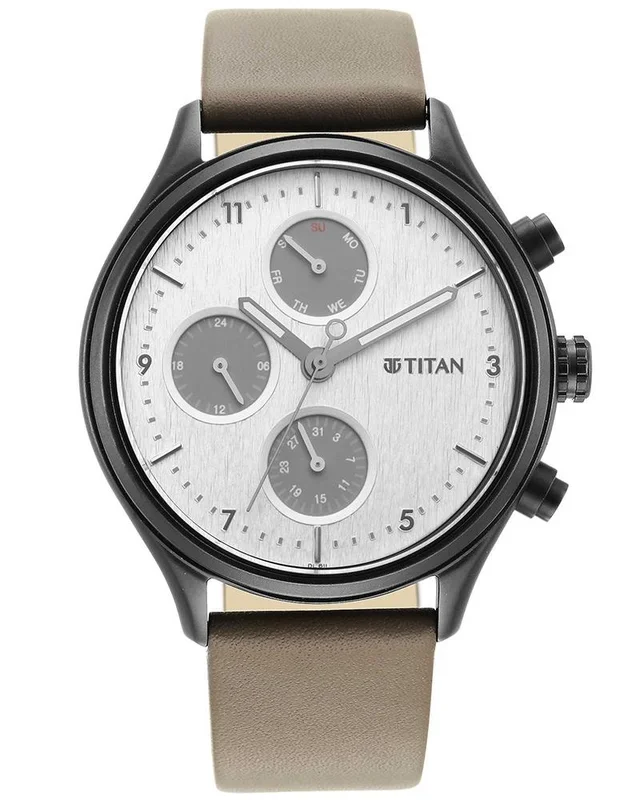 Titan Men Neo Round Silver Watches