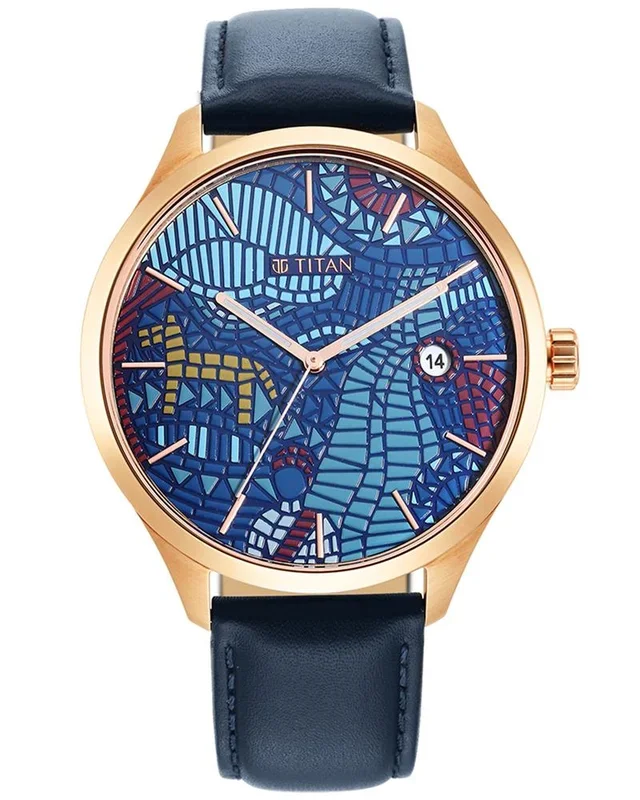 Titan Men Punjab Collection Round Blue Watches