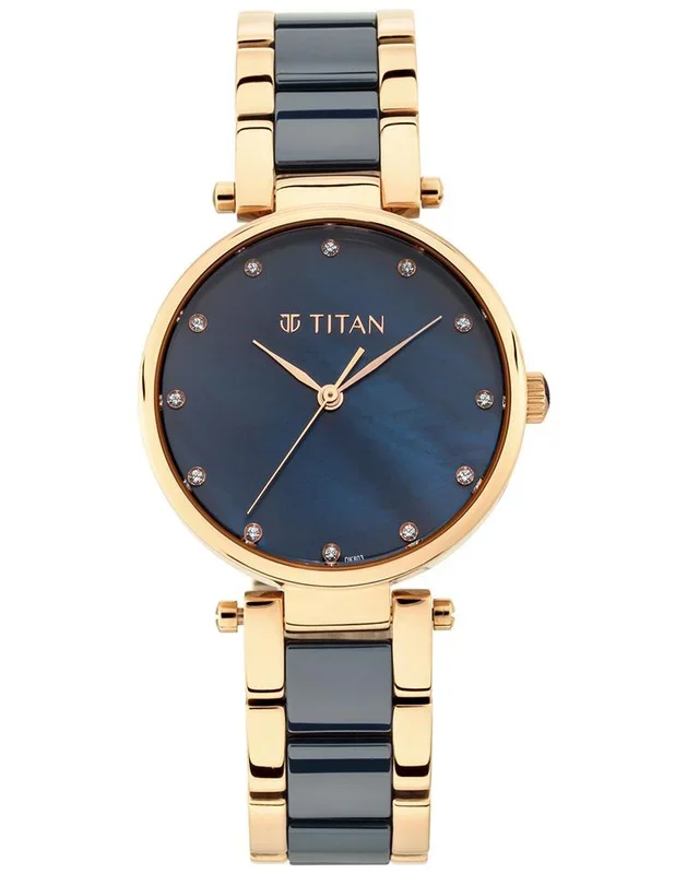 Titan Women CERAMICS Round Blue Watches