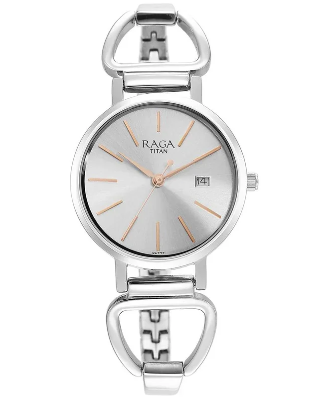 Titan Women Raga Viva Round Silver Watches