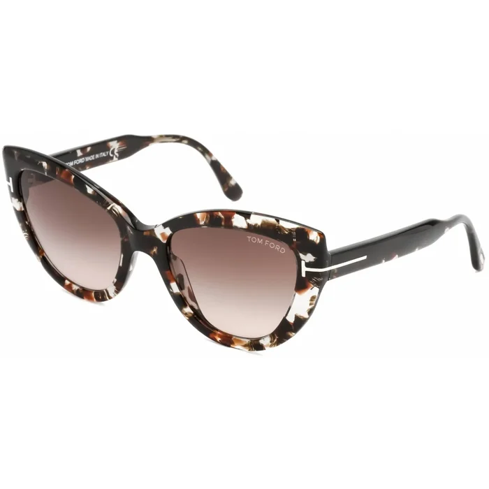 Tom Ford Women’s Sunglasses – Shiny Black Plastic Cat Eye Shape Frame | FT0762 55F