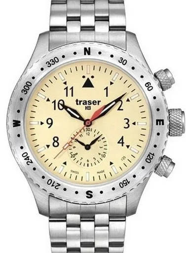 Traser Jungmann Aviator Chronograph Watch with Sapphire Crystal, 12-hour Totalizer #100372
