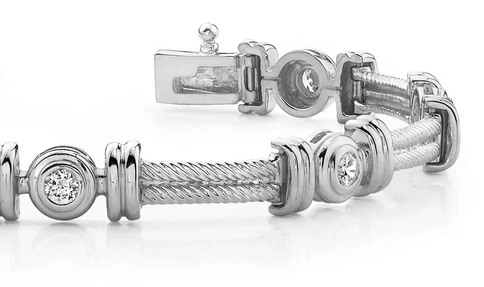 Twisted Rope Link Diamond Bracelet with 0.98 ct.(finished) 3.4mmWatch