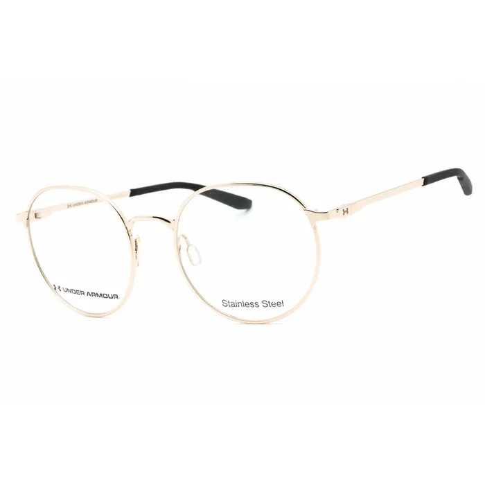 Under Armour Unisex Eyeglasses – Light Gold Round Full Rim Frame | UA 5048/G 03YG 00