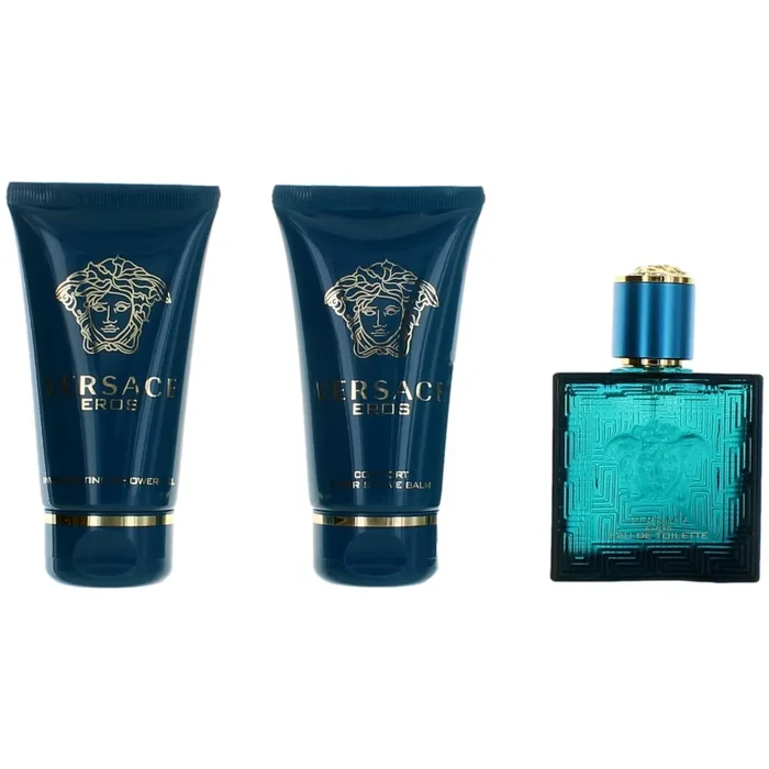 Versace Men’s Personal Care Gift Set – Eros Authentic and Sophisticated, 3 Piece