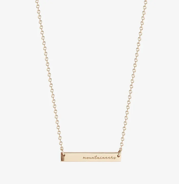 West Virginia Mountaineers Horizontal Bar Necklace