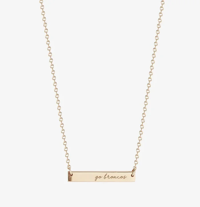 Western Michigan Go Broncos Horizontal Bar Necklace