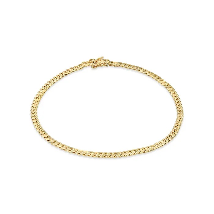 Women’s 4mm cuban link Anklet in 10K Gold