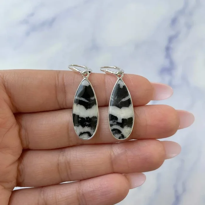 Zebra Skin Jasper Earring-(ZSJ-E-12.)