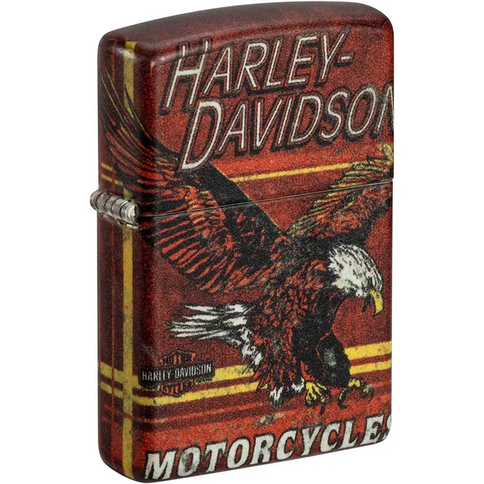 Zippo Windproof Lighter – Harley-Davidson Eagle 540 Color Brown Metal Finish | 48602